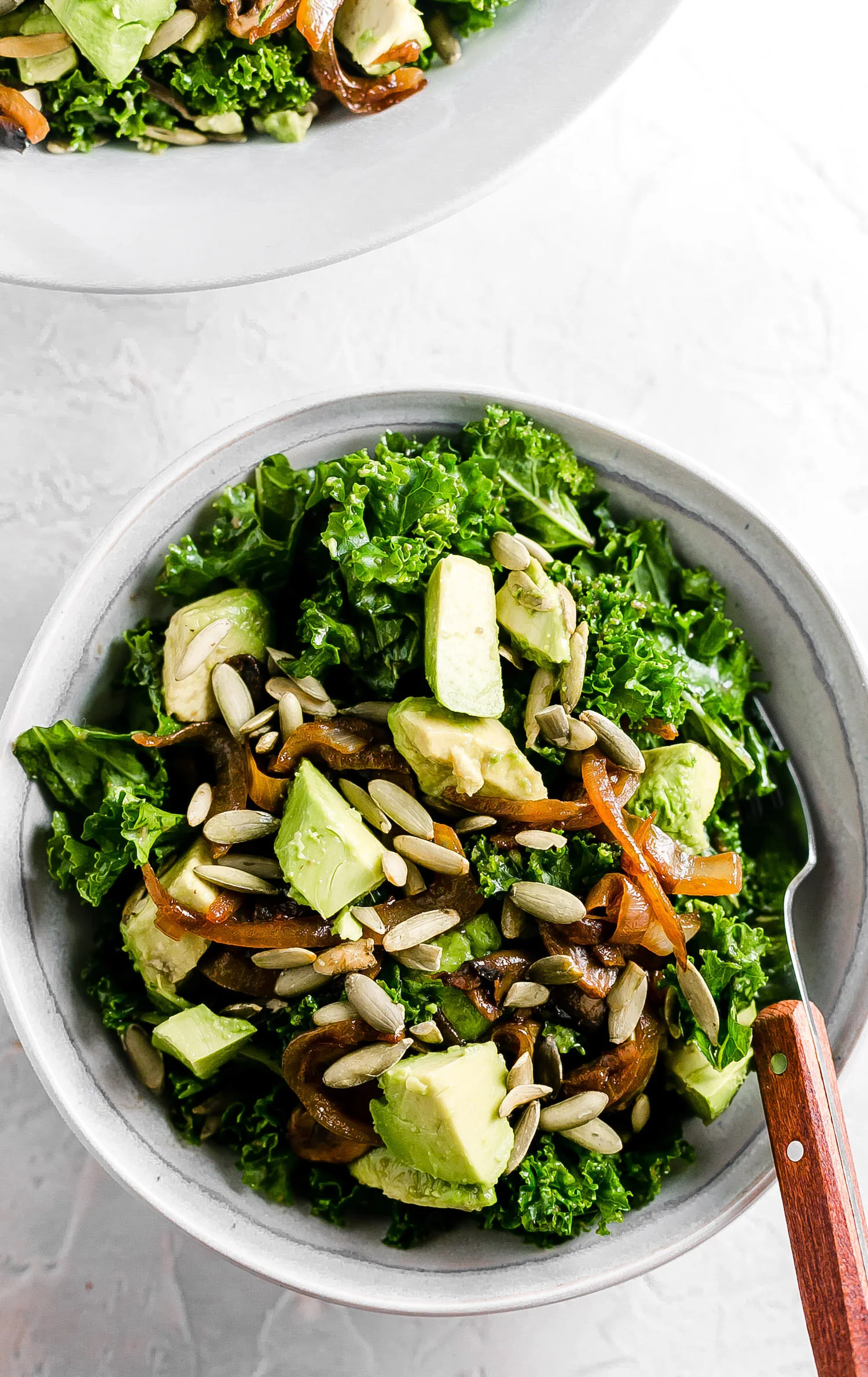 Caramelized Onion Mushroom Kale Salad Truffles and Trends